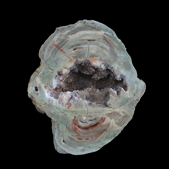 Agate, Quartz & Hematite geode, Lierbach Valley, Oppenau, Oberes Renchtal, Ortenaukreis, Freiburg Region, Baden-W&uuml;rttemberg, Germany