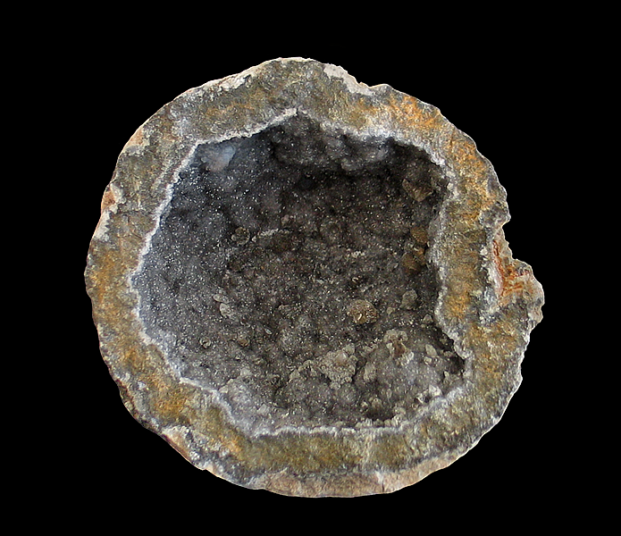 Quartz, Calcite, Chalcedony & Siderite geode, Las Choyas, Aldama Municipality, Chihuahua, Mexico