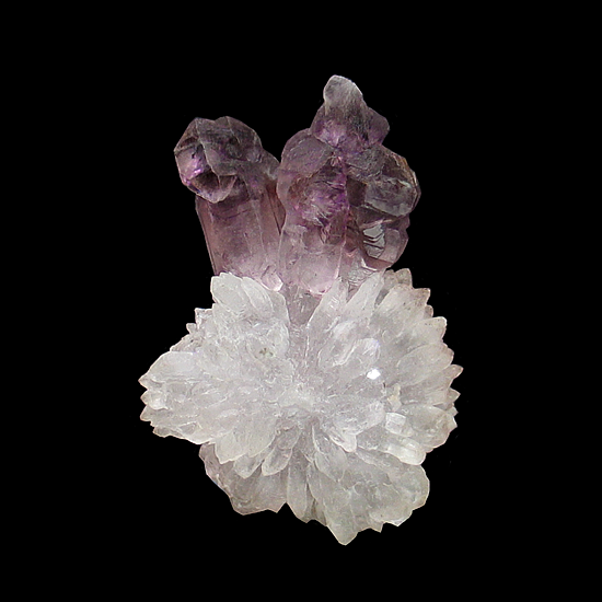 Amethyst on Quartz, Kakamunurle Mine, Karur District, Tamil Nadu, India