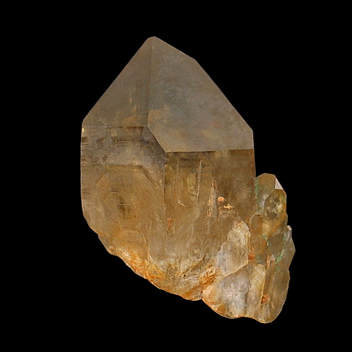 Citrine with Malachite, Quartz occurrence, Luena, Haut-Lomami, DR Congo