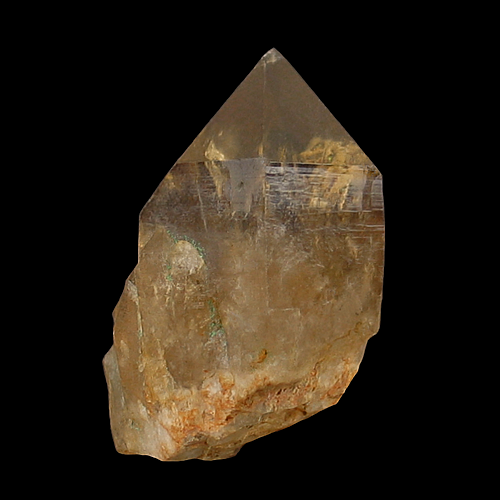 Citrine with Malachite, Quartz occurrence, Luena, Haut-Lomami, DR Congo