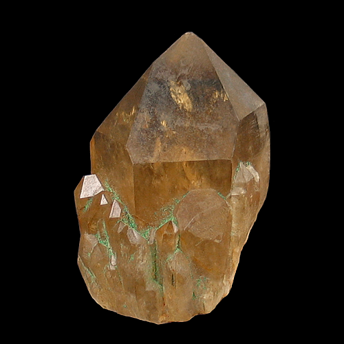 Citrine with Malachite, Quartz occurrence, Luena, Haut-Lomami, DR Congo