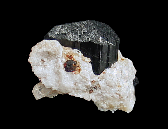 Schorl on Albite, Fano Mine, Little Cahuilla Mountain, Cahuilla Mining District, Riverside County, CA